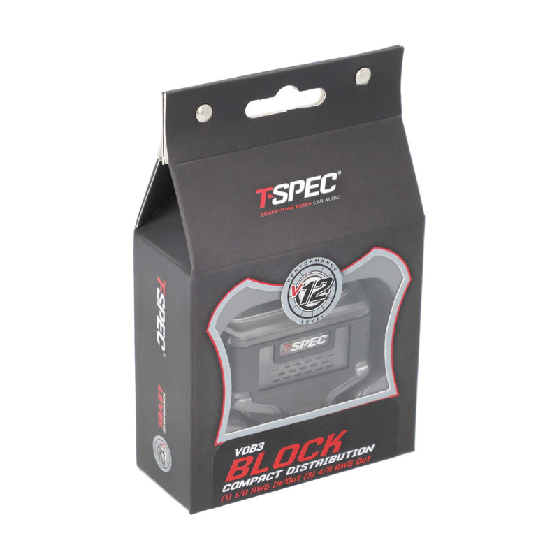 T-spec VDB3 3-Position 1/0-4 AWG in (3) 4/8 AWG Out Ground Distribution Block