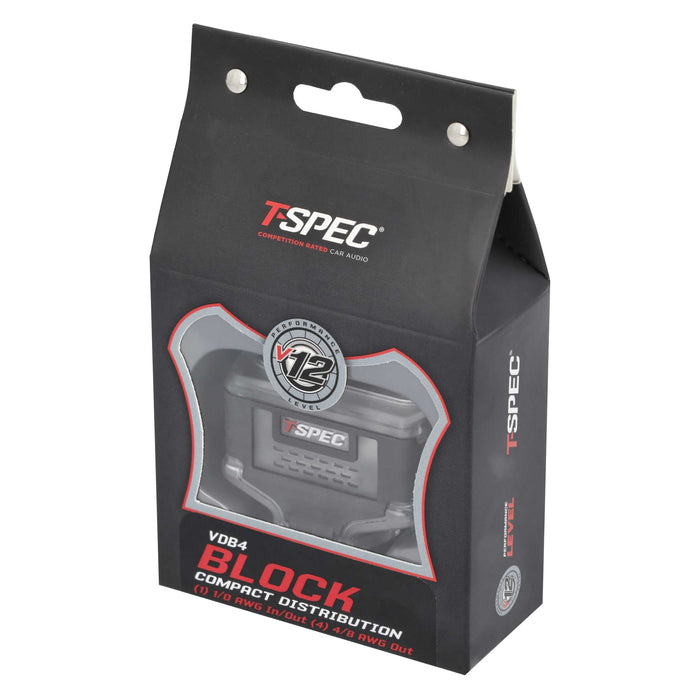 T-spec VDB4 4-Position 1/0-4 AWG in/(4) 4/8 AWG out Compact Distribution Block