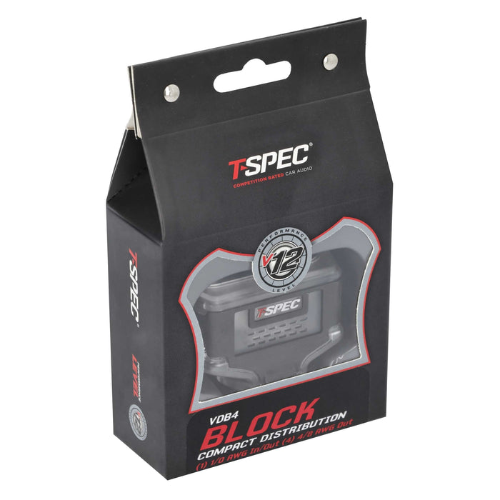 T-spec VDB4 4-Position 1/0-4 AWG in/(4) 4/8 AWG out Compact Distribution Block