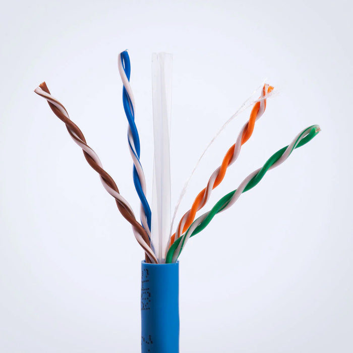CAT6 23AWG UTP 8C Solid Bare Copper Unshielded 550MHz Riser Rated PVC Jacket 1000ft Bulk Ethernet Cable Blue