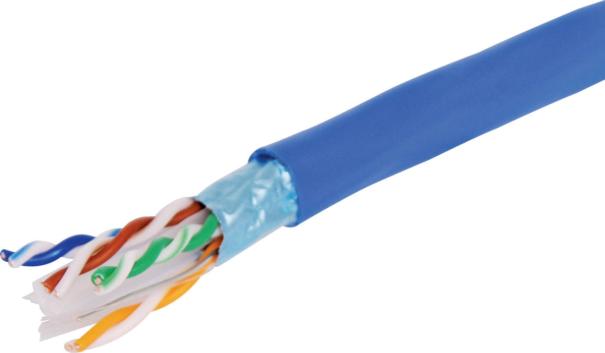 1000ft Blue Cat6 Shielded F/UTP Ethernet Data Cable