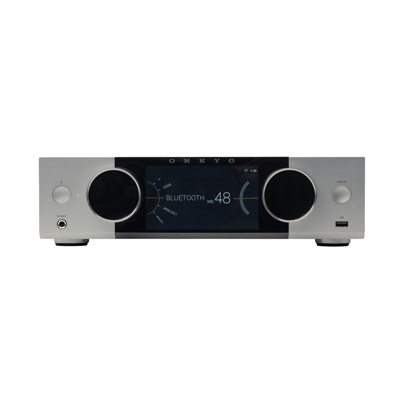 Onkyo Muse Y-40 Network Integrated Amplifier 150W Hi-Fi Stereo Amp w/ DAC Wi‑Fi Bluetooth AirPlay 2 & Chromecast - Silver