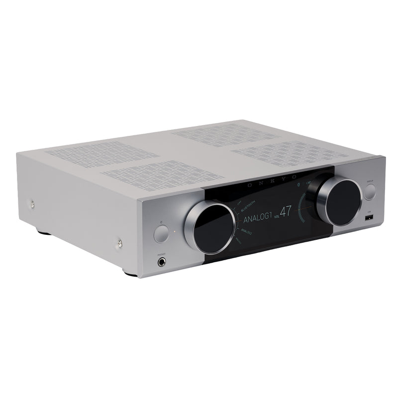 Onkyo Muse Y-40 Network Integrated Amplifier 150W Hi-Fi Stereo Amp w/ DAC Wi‑Fi Bluetooth AirPlay 2 & Chromecast - Silver