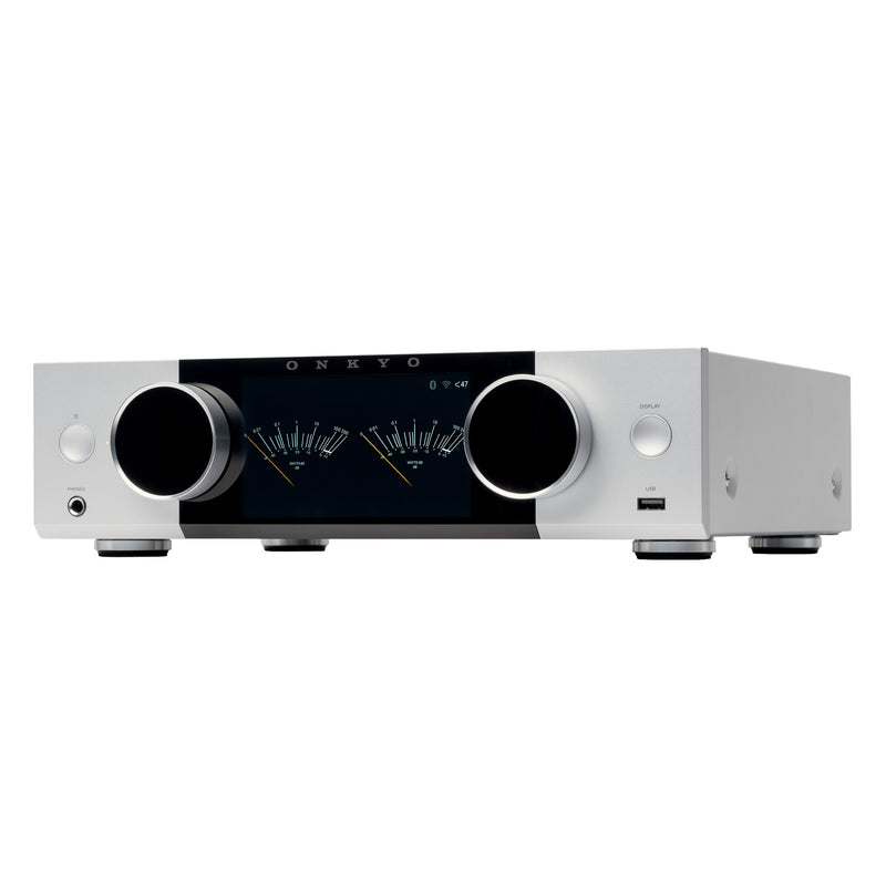 Onkyo Muse Y-40 Network Integrated Amplifier 150W Hi-Fi Stereo Amp w/ DAC Wi‑Fi Bluetooth AirPlay 2 & Chromecast - Silver