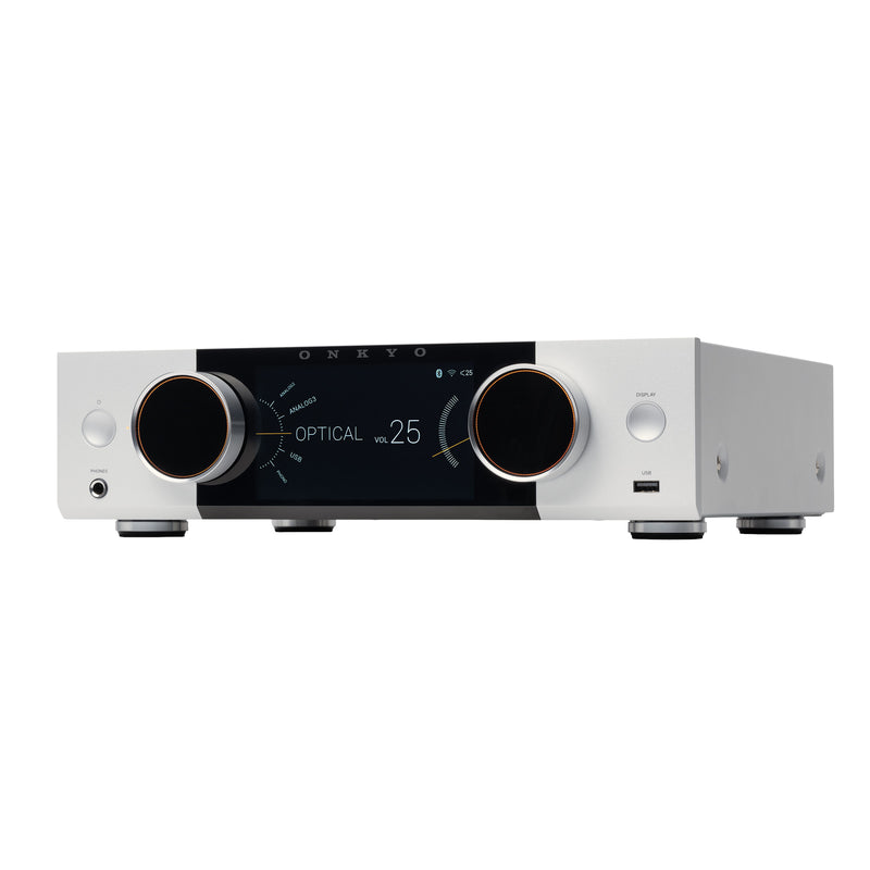 Onkyo Muse Y-50 Hi-Fi Streaming Amplifier 250W Power Built-In DAC HDMI ARC Wi-Fi & Bluetooth - Silver