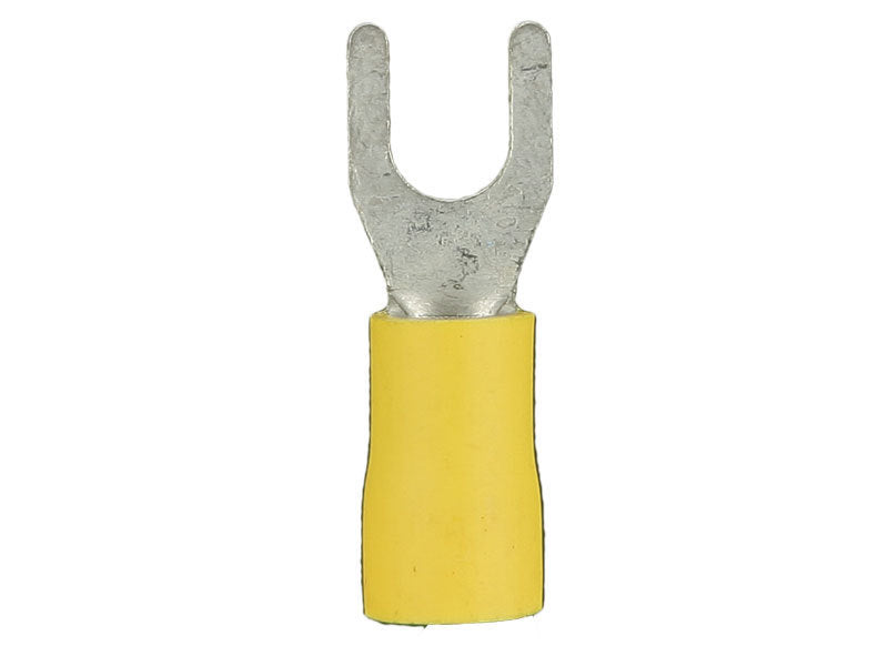Install Bay YVST6 Yellow 12/10 Gauge #6 Vinyl Spade Terminal (100/pk)