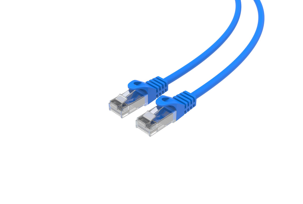 1ft Cat6 Slim Patch Cable 28AWG Bare Copper RJ-45 Ethernet Cable Blue (1 to 10 Pack)
