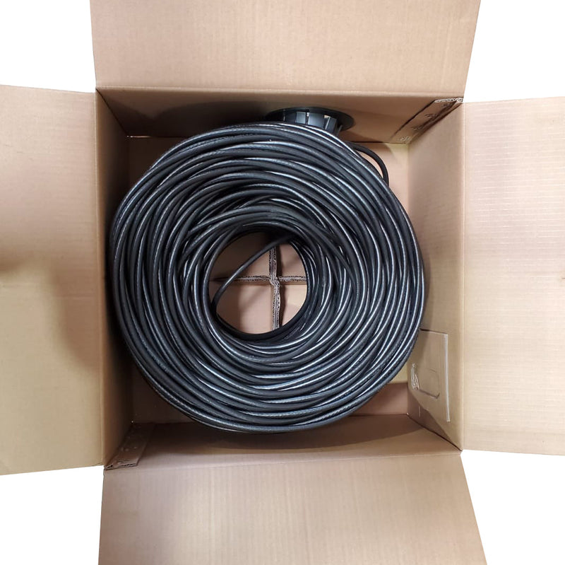 RG6 Quad Shield 18 Gauge AWG Satellite TV Black 500 Feet Coaxial Cable Wire