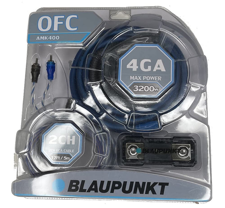 Blaupunkt AMK400 4 Gauge OFC 3200W Max Power Complete Car Amplifier Wiring Kit