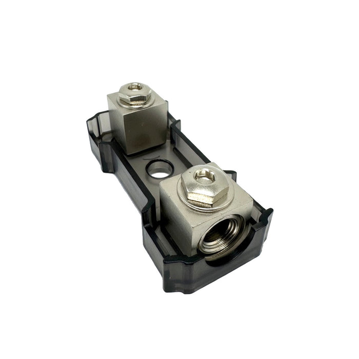 1/0 or 4 Gauge In-Out Inline ANL Fuse Holder Nickel Plated Brass with Heat-Resistant Cover