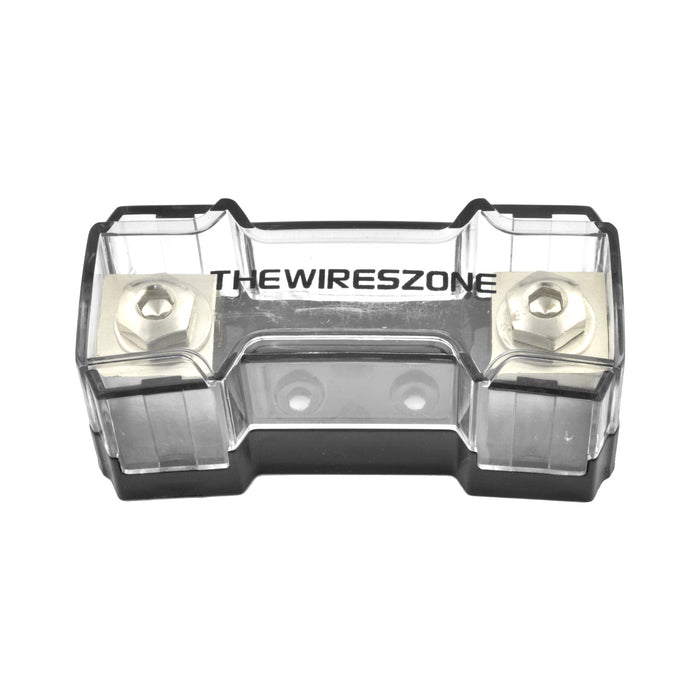1/0 or 4 Gauge In-Out Inline ANL Fuse Holder Nickel Plated Brass with Heat-Resistant Cover