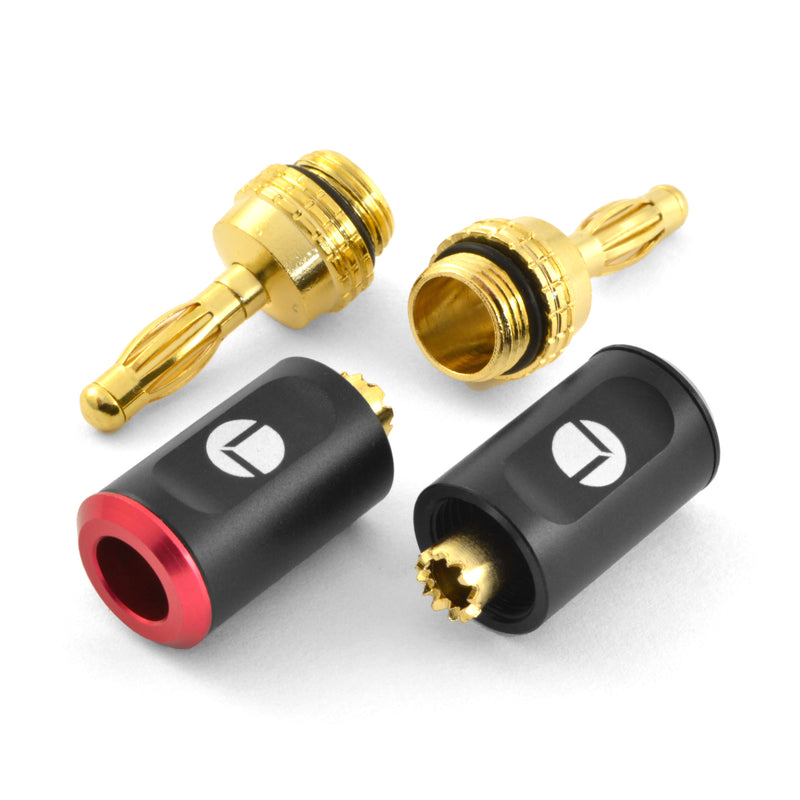 Logico 24K Gold Plated Connectors Audio Banana Plugs Quick Connect (10 Pack)