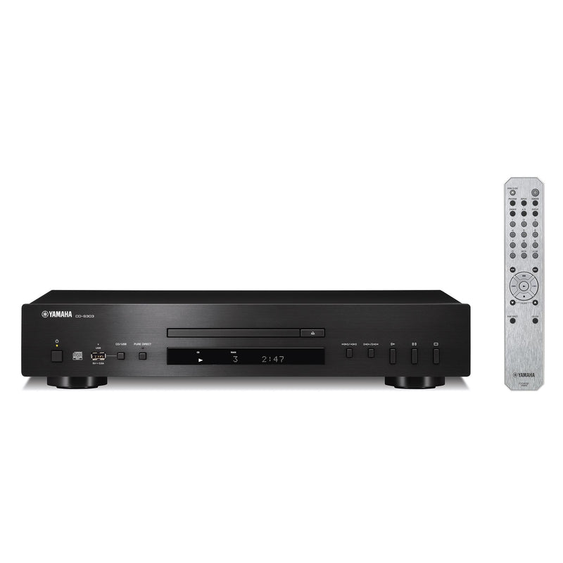 Yamaha CD-S303 Single-disc CD player with Front-Panel USB Input (Black)