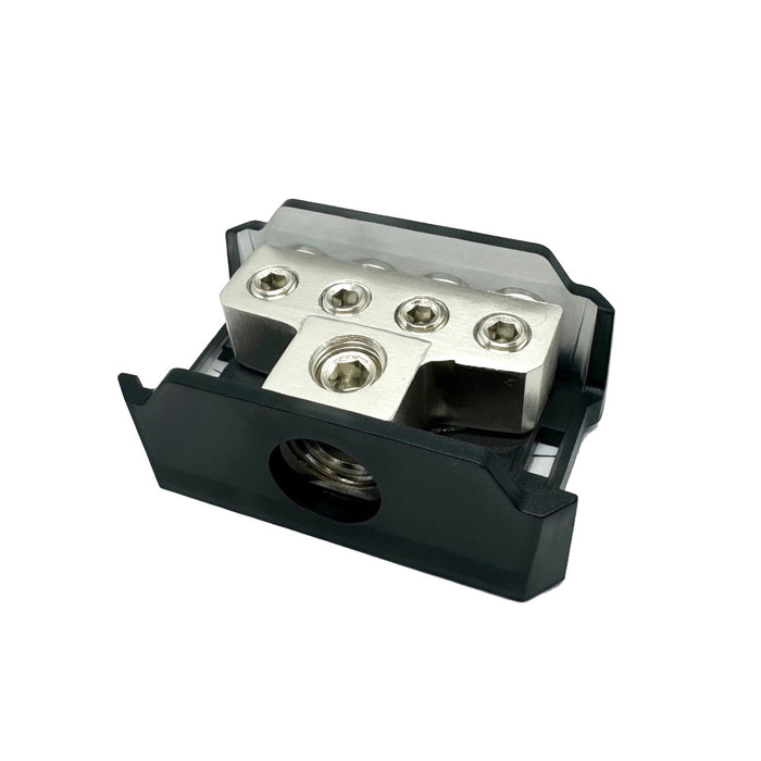 1/0 Or 4 Gauge Input to 4 x 8 Gauge Output Power Ground Distribution Block