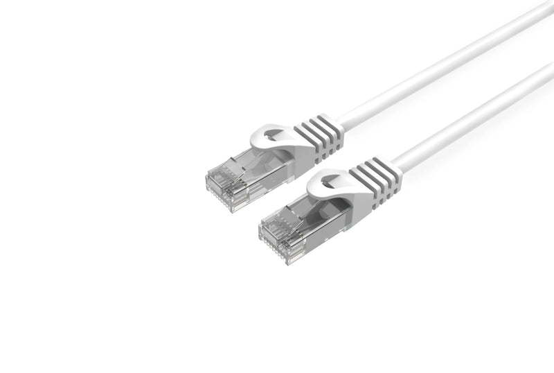Cat6 White Slim Patch Cable 28AWG Bare Copper RJ-45 Ethernet Cable 7ft (1-10 Pack)