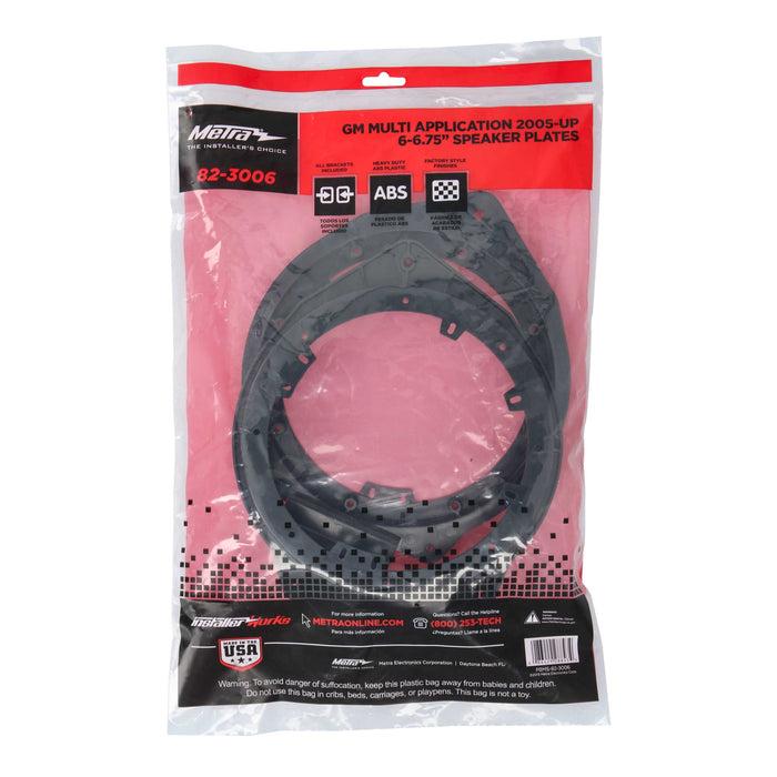 Metra 82-3006 6"-6.75" Speaker Adapter for 2005-up GM Vehicles (pair)