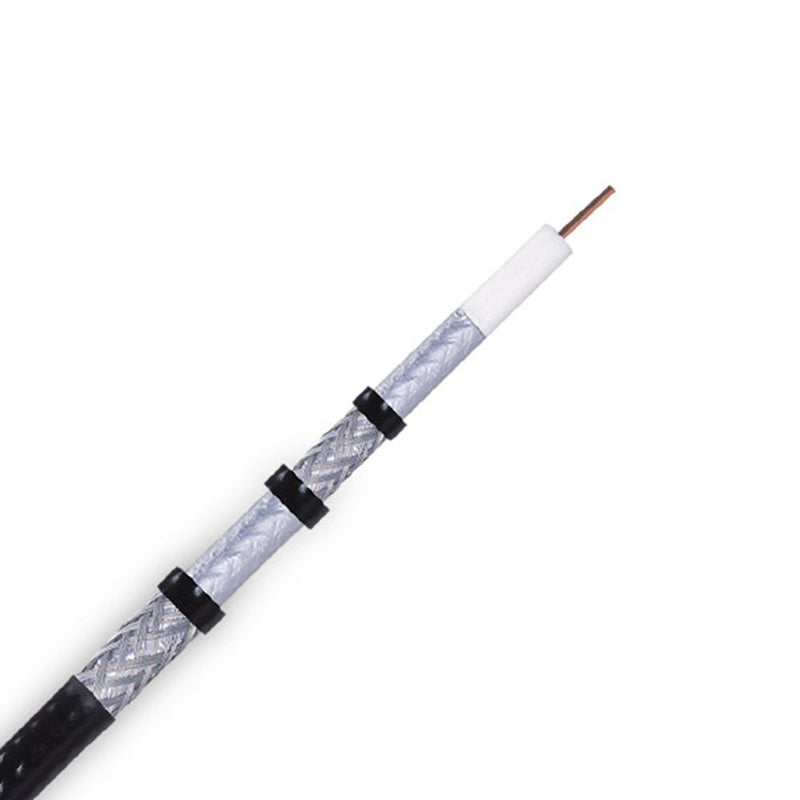 RG6 Quad Shield 18 Gauge AWG Satellite TV Black 500 Feet Coaxial Cable Wire
