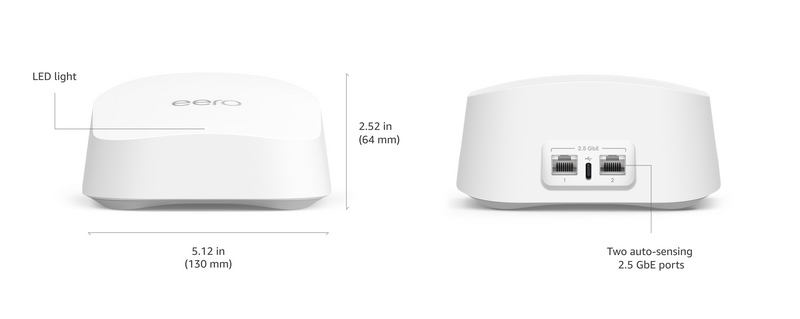 eero 7 Dual-band Mesh Wifi 7 Router BE5000 2.5 Gigabit Ethernet and 1.8 Gbps Wireless Speeds