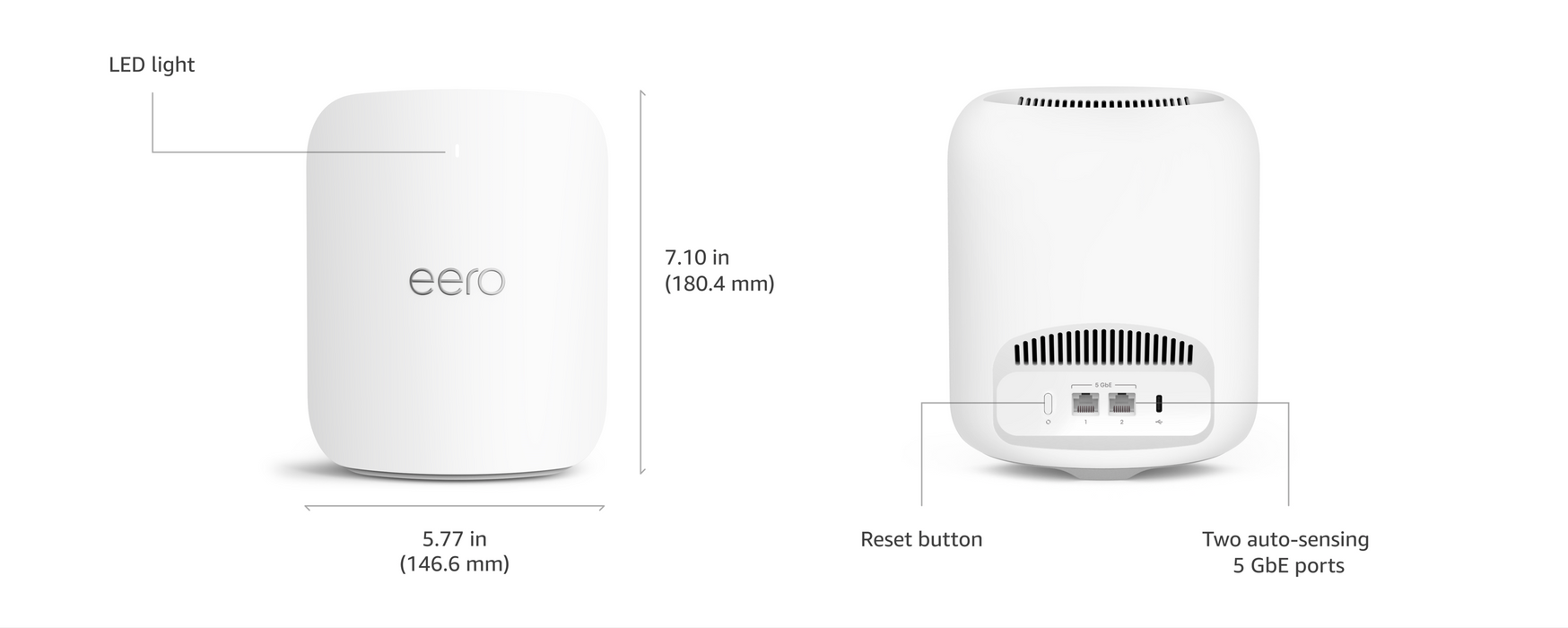 eero Pro 7 Tri-band Mesh Wifi 7 Router BE10800 5 Gigabit Ethernet and 3.9 Gbps Wireless Speeds