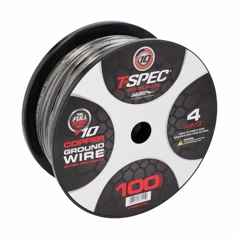 T-Spec V10GW-4100 4 AWG OFC Power Wire - v10 Series - 100FT Matte Black