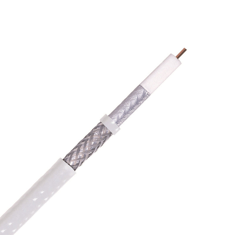 RG6 Dual Shield 18 Gauge AWG Satellite TV White 1000 Feet Coaxial Cable Wire