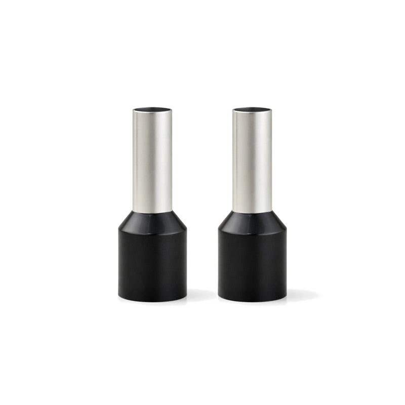 The Wires Zone 8 Gauge Wire Ferrule Connectors Black Barrel - (25 pack)