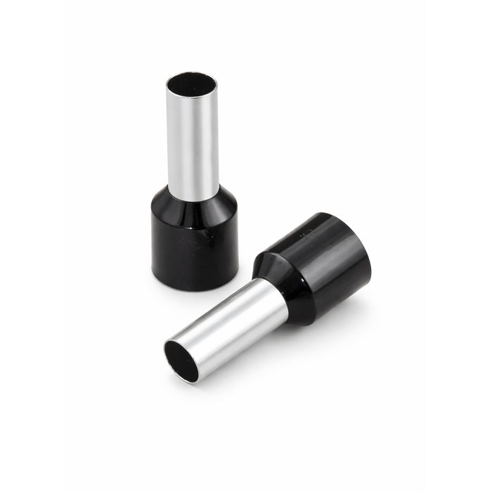 The Wires Zone 8 Gauge Wire Ferrule Connectors Black Barrel - (25 pack)
