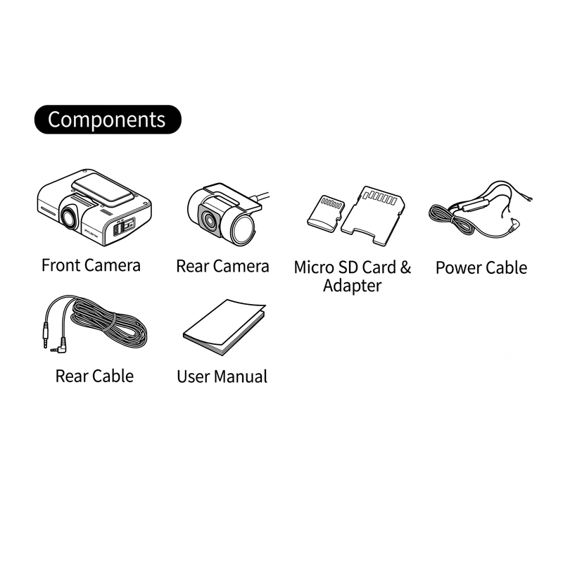 FineVu GX1100 4K Ultra HD Resolution Auto Night Vision Wide-Angle Lenses Dash Camera