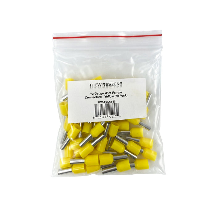 Yellow Zone Wire Rough In The Wires Zone 12 Gauge Wire Ferrule Connectors Yellow Barrel - (50 pa
