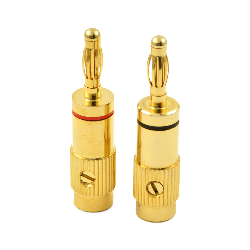 Gold Plated Speaker Banana Plugs Screw Type Audio Connector for Amplifiers Speaker Wire Home Theater (pair)