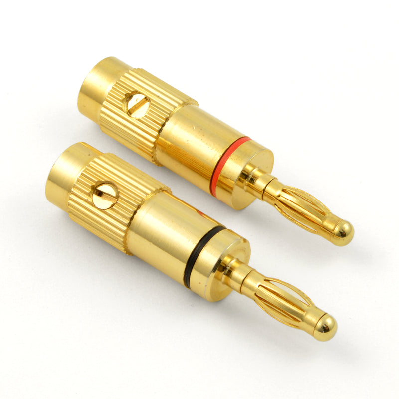Gold Plated Speaker Banana Plugs Screw Type Audio Connector for Amplifiers Speaker Wire Home Theater (pair)