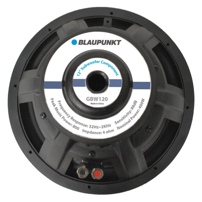 Blaupunkt GBW120 12" inch 800W Max Single Voice Coil 4-Ohm Car Subwoofer (each)