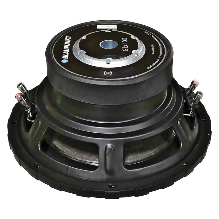 Blaupunkt GTX10D 10" 1350W Car Subwoofer with Non-Pressed Paper Cone, ASV Dual Voice Coils (each)