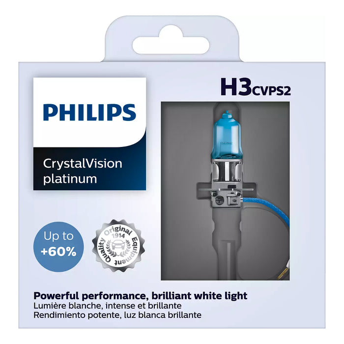 Philips H3 CVPS2 12336 CrystalVision Platinum 55W 12V Car Fog Light Bulb (Pack of 2)
