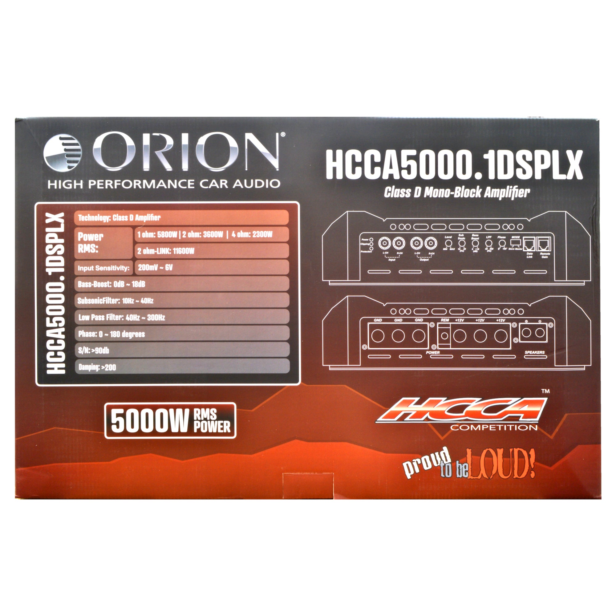 Orion HCCA5000.1DSPLX Class D Monoblock Amplifier 10000W — The