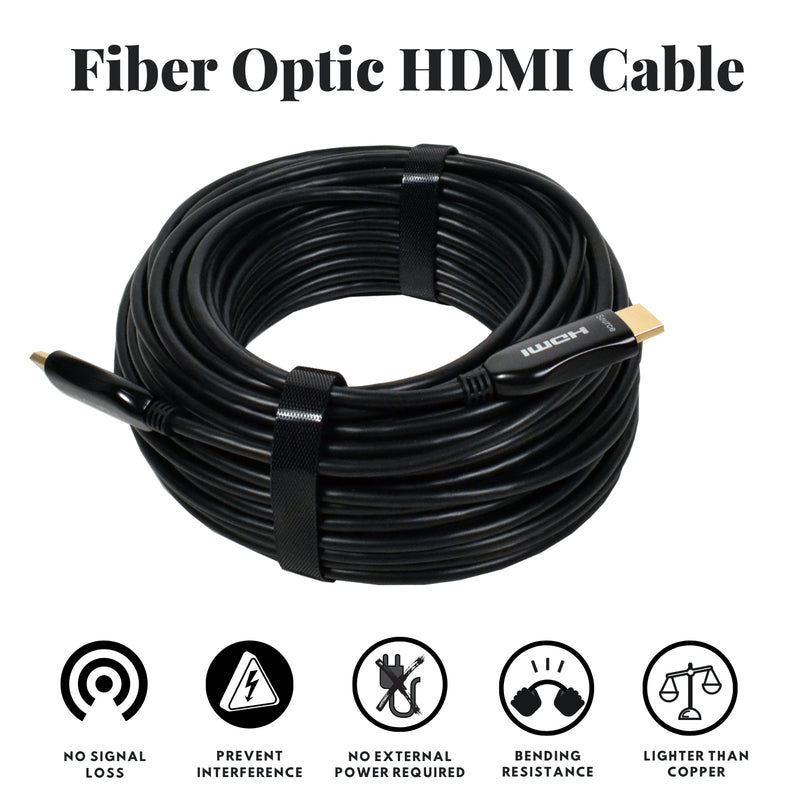 Logico HDFB40BK Super High-Speed Fiber Optic HDMI Cable HDR 4K Ultra HD - 40 ft