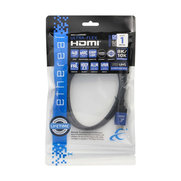 3.2ft Ultra-Flex 4K 8K 10K HDR 48Gbps Certified Ultra High Speed eARC HDCP 2.3 HDMI Cable