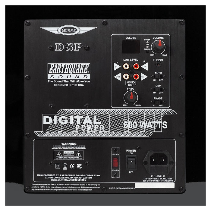 Earthquake Sound MiniMe DSP P-12 Compact Powered Subwoofer 12" 600W DSP Control and SLAPS Passive Radiator Technology
