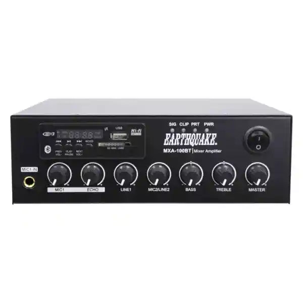 Earthquake Sound MXA-100BT 70/100/8 ohm Volt 100W 1-Channel Class D Mixer Audio Amplifier