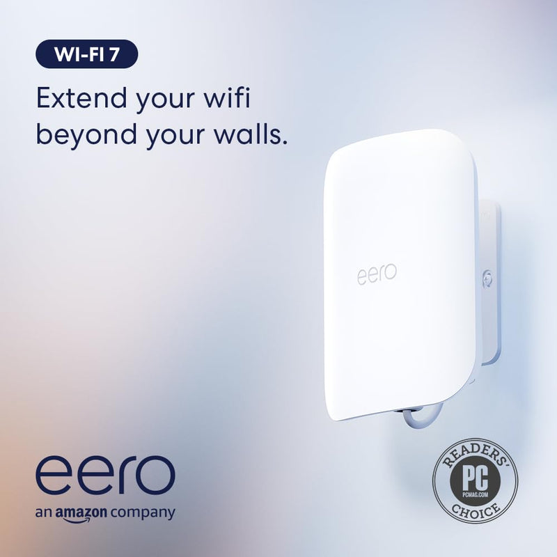 eero Outdoor 7 Dual-band Mesh Wifi 7 Router BE5000 Weatherproof IP66 with 30W PoE+ AC Adapter