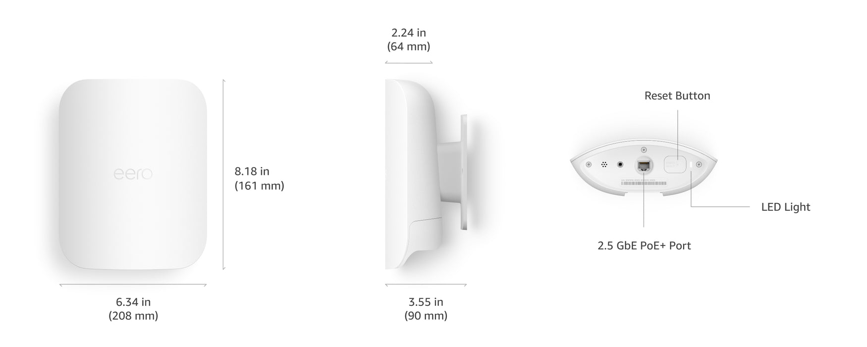 eero Outdoor 7 Dual-band Mesh Wifi 7 Router BE5000 Weatherproof IP66 with 30W PoE+ AC Adapter