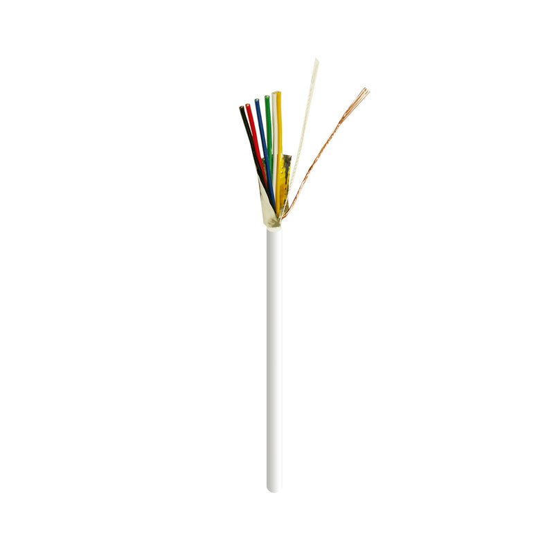 18 Gauge 6 Conductor CL2 Stranded CCA Shielded 500 ft Security Cable - White Pull Box