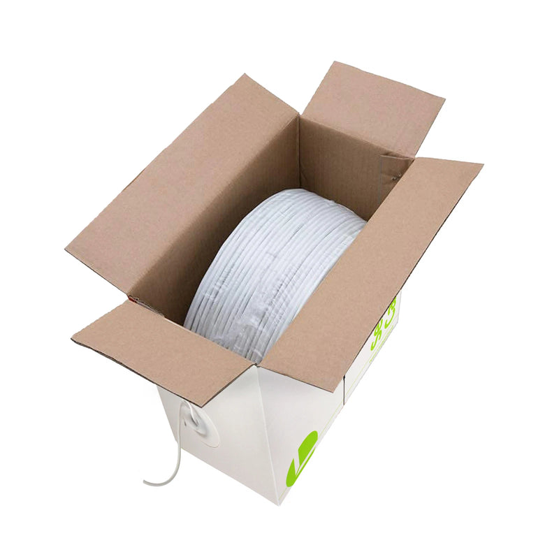 18 Gauge 6 Conductor CL2 Stranded CCA Shielded 500 ft Security Cable - White Pull Box
