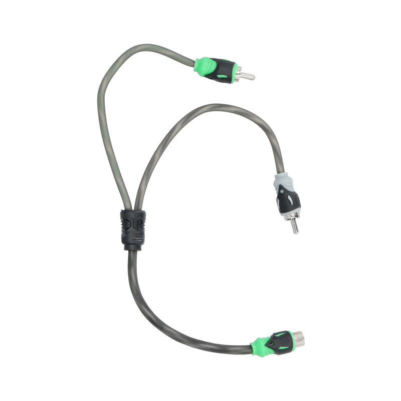 Raptor R5Y1 Pro Series 2-Channel Dual Twist RCA Y-Adapter (1F - 2M)