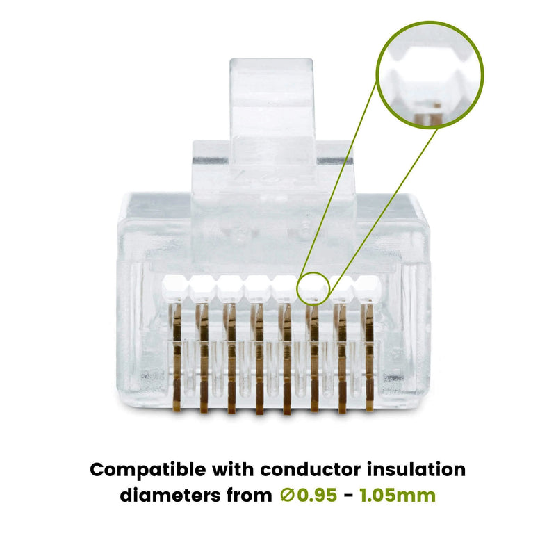Cat6 Cat6a Pass Through RJ45 End Modular Plug UTP Ethernet Unshielded Connectors