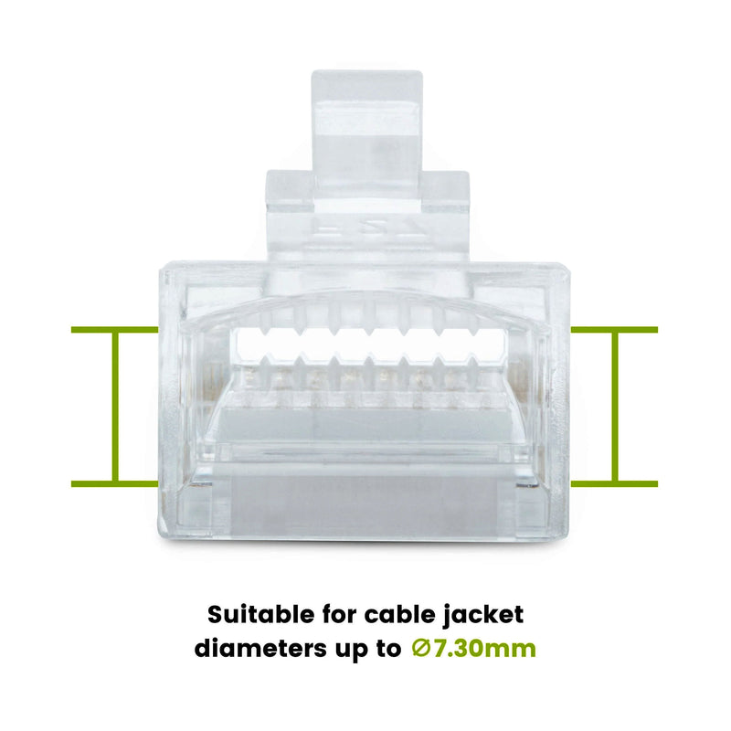 Cat6 Cat6a Pass Through RJ45 End Modular Plug UTP Ethernet Unshielded Connectors