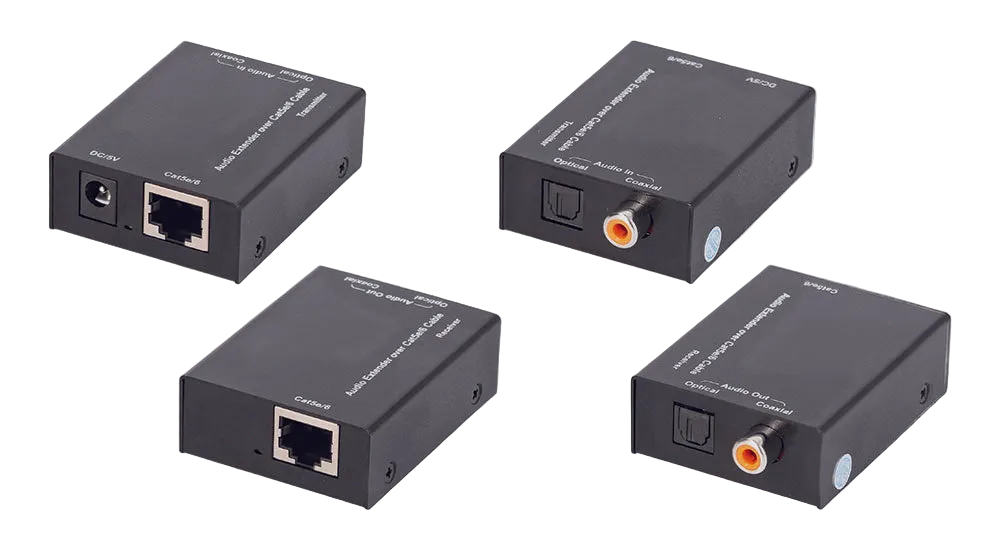 Digital Audio Extender over CAT5e CAT6 Ethernet Up to 300 meters (990ft)