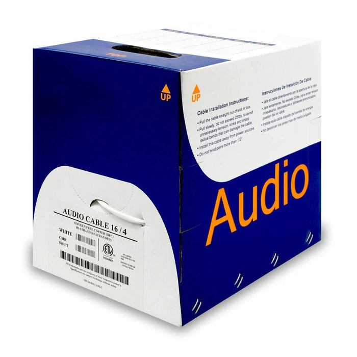 Wavenet AC1604RWH4-500 4 Conductors 500FT 16AWG OFC Riser CMR Audio Cable - White