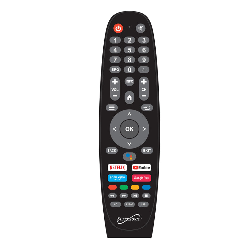 Supersonic SC-2450GTV 24" DLED Smart HDTV with Google Assistant, 1080p, ATSC & NTSC, HDMI USB