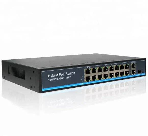 HS-P1621HC 16-Port IEEE802.3af, IEEE802.3at, Support EXTEND Mode, PoE Budget: 250Watts PoE Switch